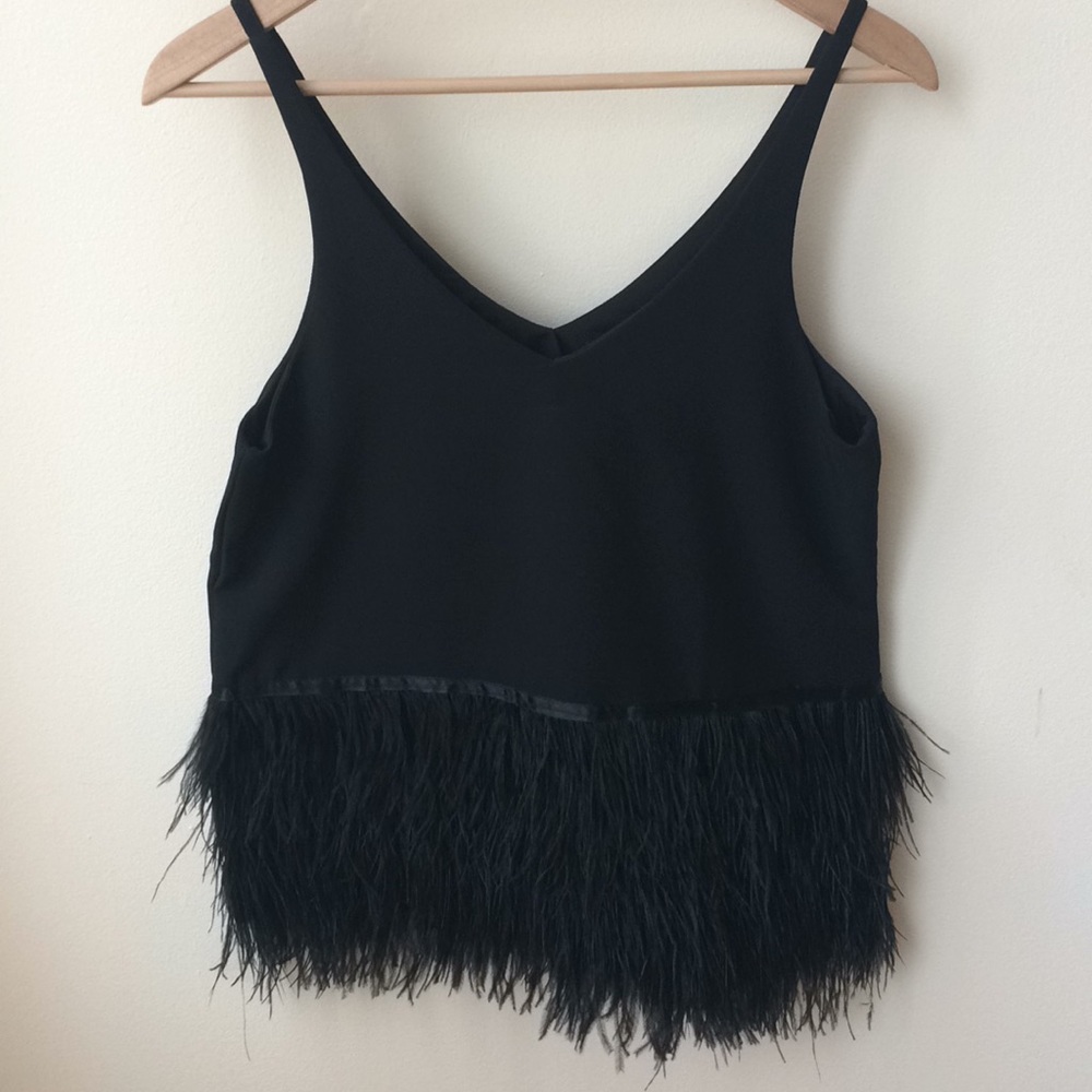 Romeo and Juliet Couture Ostrich Feather Top